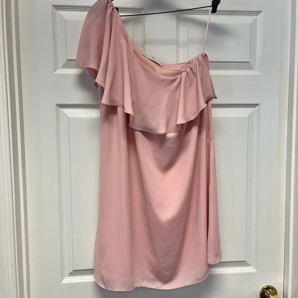 Amanda Uprichard Light Pink One Shoulder Dress sz M NWT